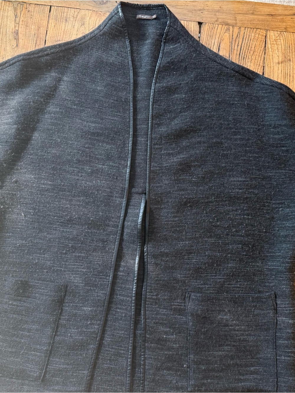 J. McLaughlin Charcoal Open-Front Cardigan